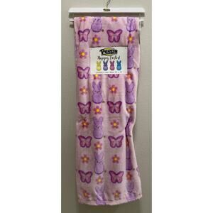 Peeps Oversized Plush Throw 50" x 70" - Purple Peep, Butterfly, and Daisy - NEW